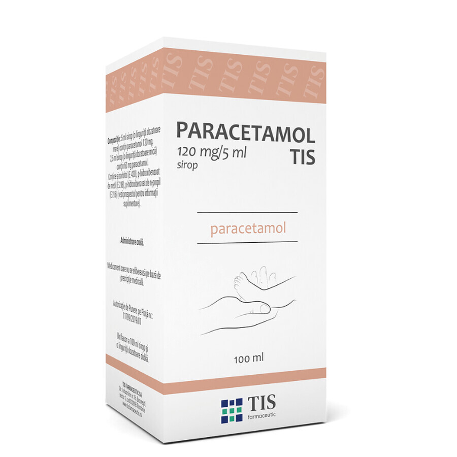 Paracetamol Tis, 120 mg/5ml, 100 ml, Tis Farmaceutic