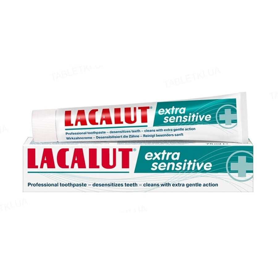 Tandpasta Lacalut extra sensitive, 75 ml, Theiss Natuurwaren