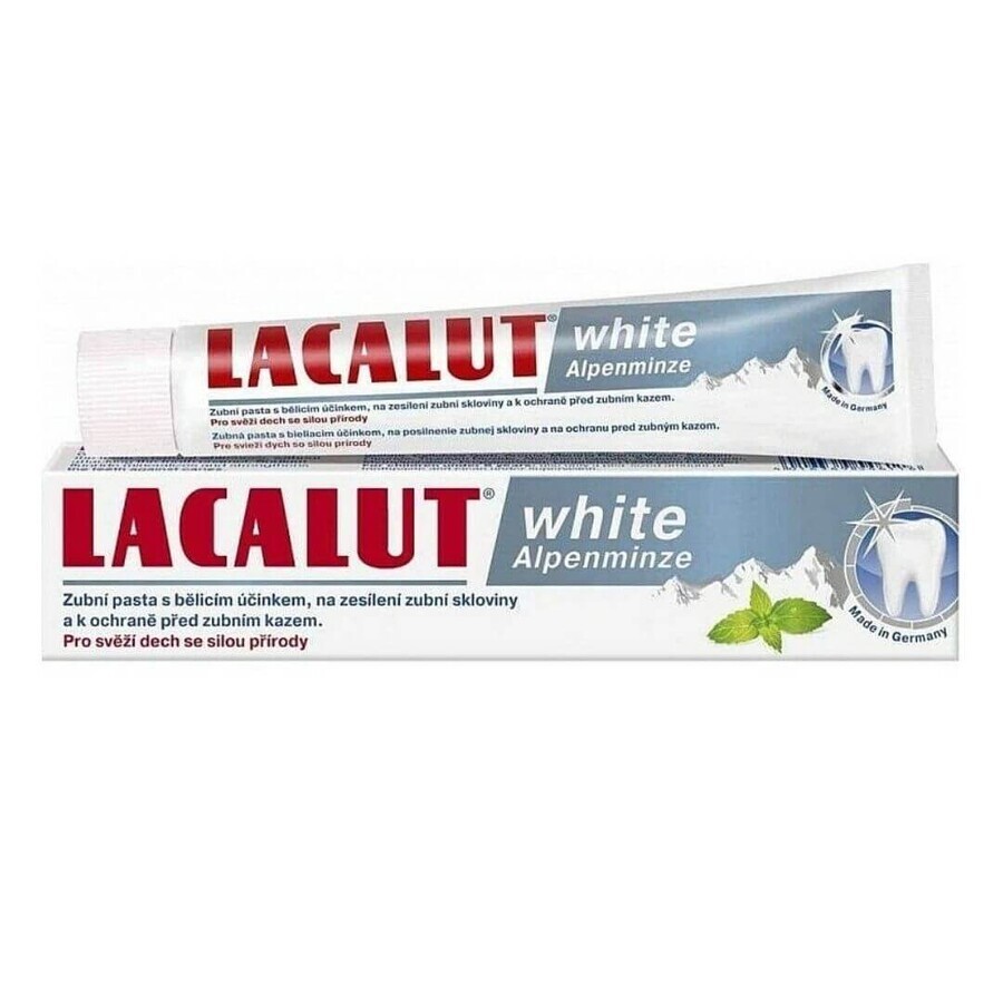 Dentifricio medicinale Lacalut White Alpenminze, 75 ml, Theiss Naturwaren