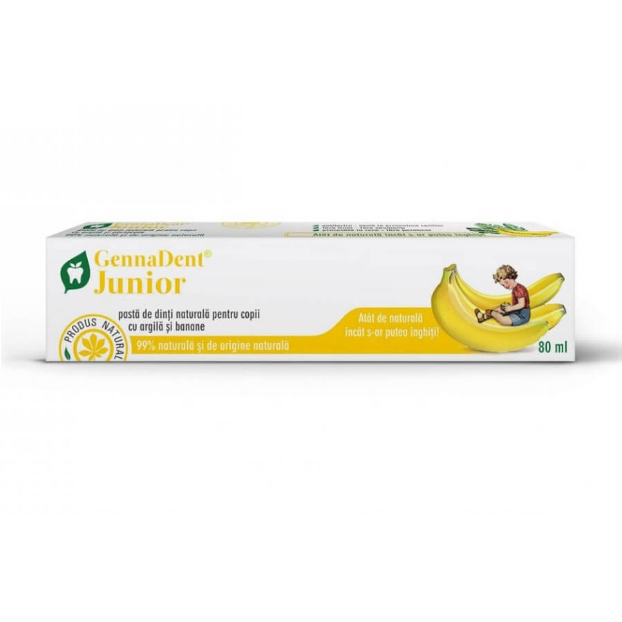 Dentifricio naturale con argilla e banane GennaDent Junior, 80 ml, Vivanatura