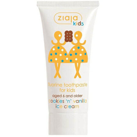 Kindertandpasta met cakesmaak en vanille-ijs, 50 ml, Ziaja