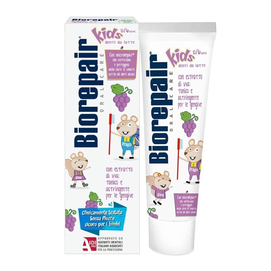 Biorepair Kids Tandpasta met Druivenextract 0-6 jaar, 50 ml, Coswell