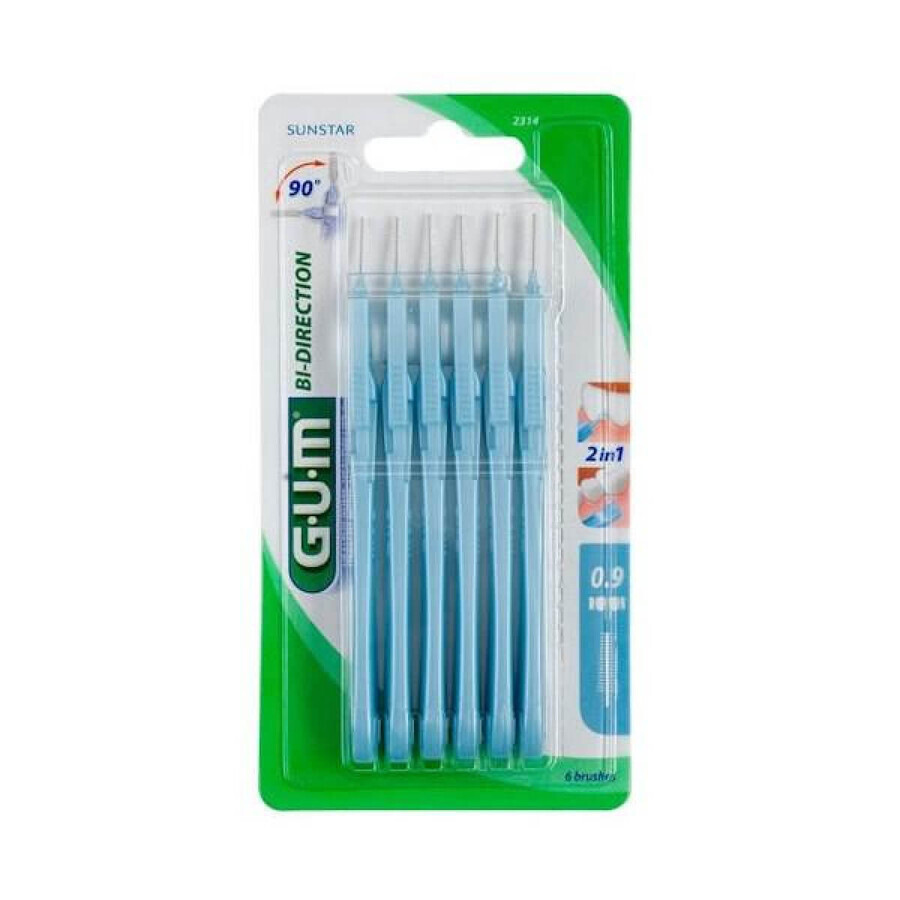 Interdentale ragers Bi-Direction 0.9 mm, 6 stuks, Sunstar Gum