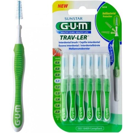 Interdentale ragers Trav-Ler 1.1 mm, 6 stuks, Sunstar Gum