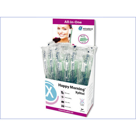 Brosses à dents jetables Happy Morning Miradent Xylitol, 50 pcs, Hager &amp; Werken