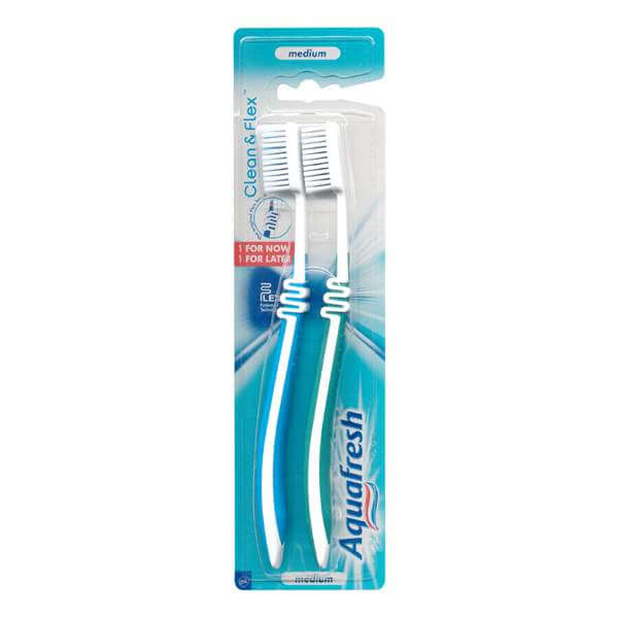 Tandenborstel Clean en Flex Twin Aquafresh, Medium, Gsk