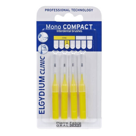 Cepillos interdentales Mono Compact Amarillo, 4 piezas, Elgydium