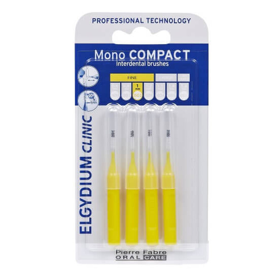 Cepillos interdentales Mono Compact Amarillo, 4 piezas, Elgydium