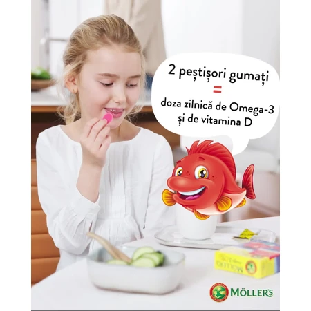 Pesci gommosi Omega-3 al gusto di limone e arancia, 36 gelées, Mölle​​​​​​​r's