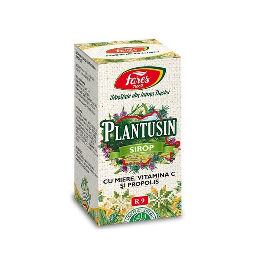 Sirop de plantusine au miel et à la vitamine C + propolis, R9, 100 ml, Fares