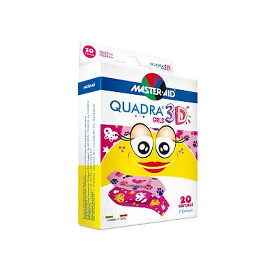 Quadra 3D Girls Master-Aid babypleisters, 20 stuks, Pietrasanta Pharma