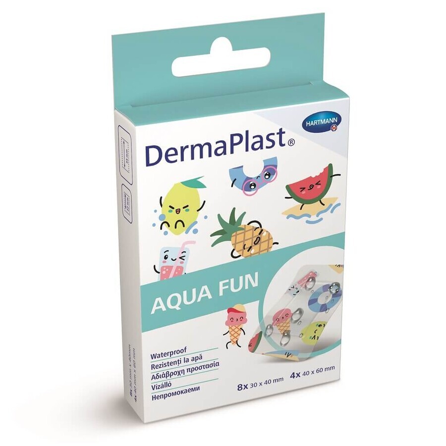 DermaPlast Kids Aqua fun waterproof pleisters (535557), 12 stuks, Hartmann