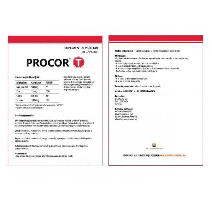 Procor T, 30 capsules, Sun Wave Pharma