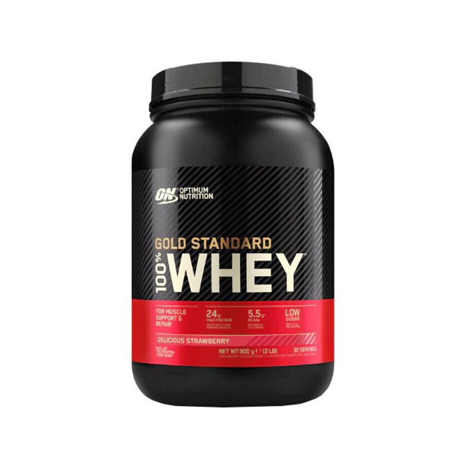 Molkenprotein Gold Standard Capsuni, 908 g, Optimum Nutrition