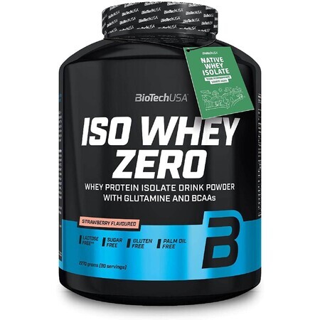 Iso Whey Zero protéine en poudre au goût de fraise, 2270 g, BiotechUsa