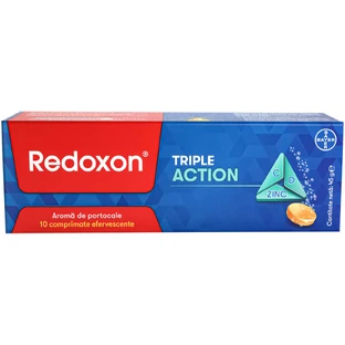 Redoxon Triple Action, Vitamine zur Unterstützung des Immunsystems, 10 Tabletten, Bayer
