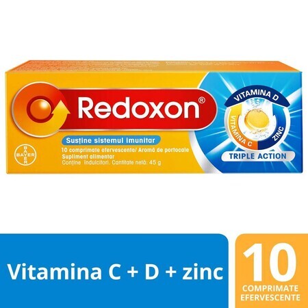 Redoxon Triple Action, vitamins for advanced immunity support, 10 tablets, Bayer