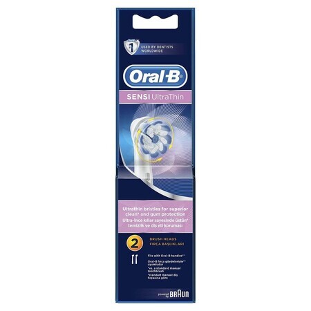 Recharge pour brosse à dents Sensitive Ultra Thin, 2 pièces, Oral B