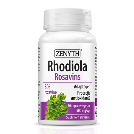 Rhodiola Rosavins 500mg, 30 plantaardige capsules, Zenyth