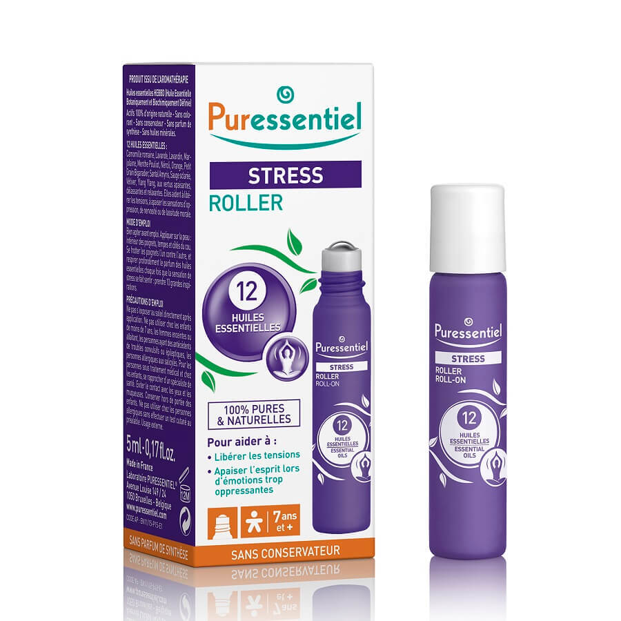 Roll-on anti-stress aux 12 huiles essentielles, 5 ml, Puressentiel