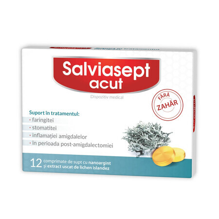 Salviasept ACUTE, sans sucre, 12 comprimés, Zdrovit