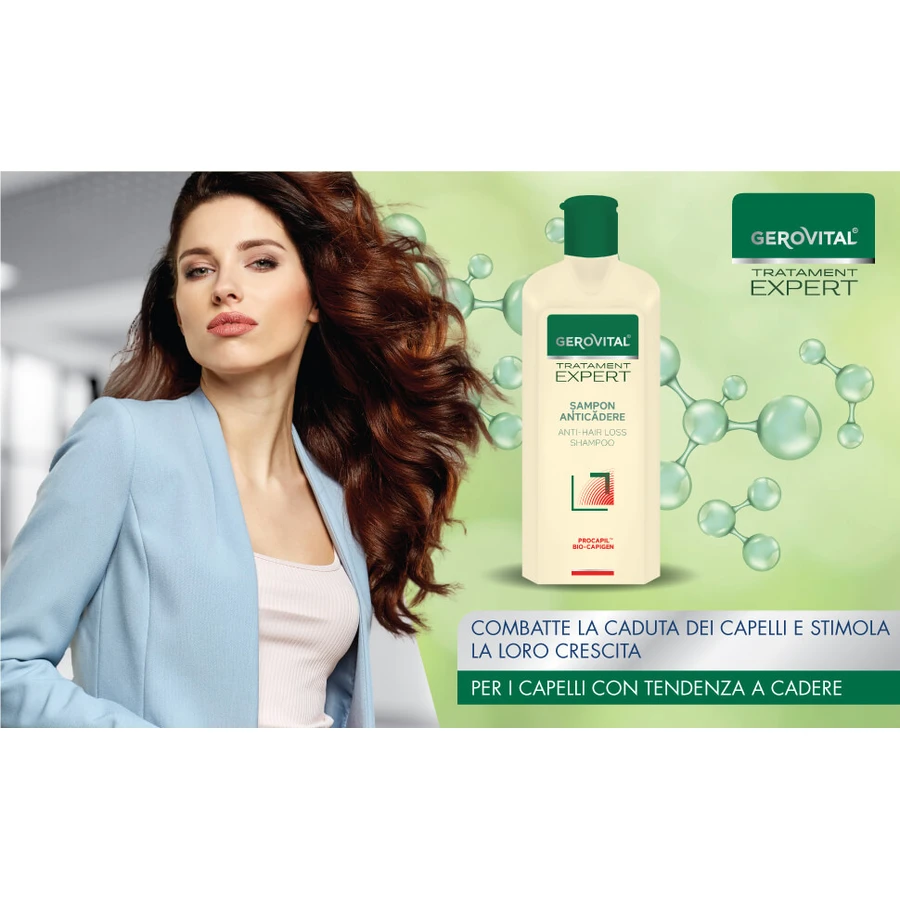 Gerovital Expert Behandeling Anti-Haaruitval Shampoo, 250 ml, Farmec