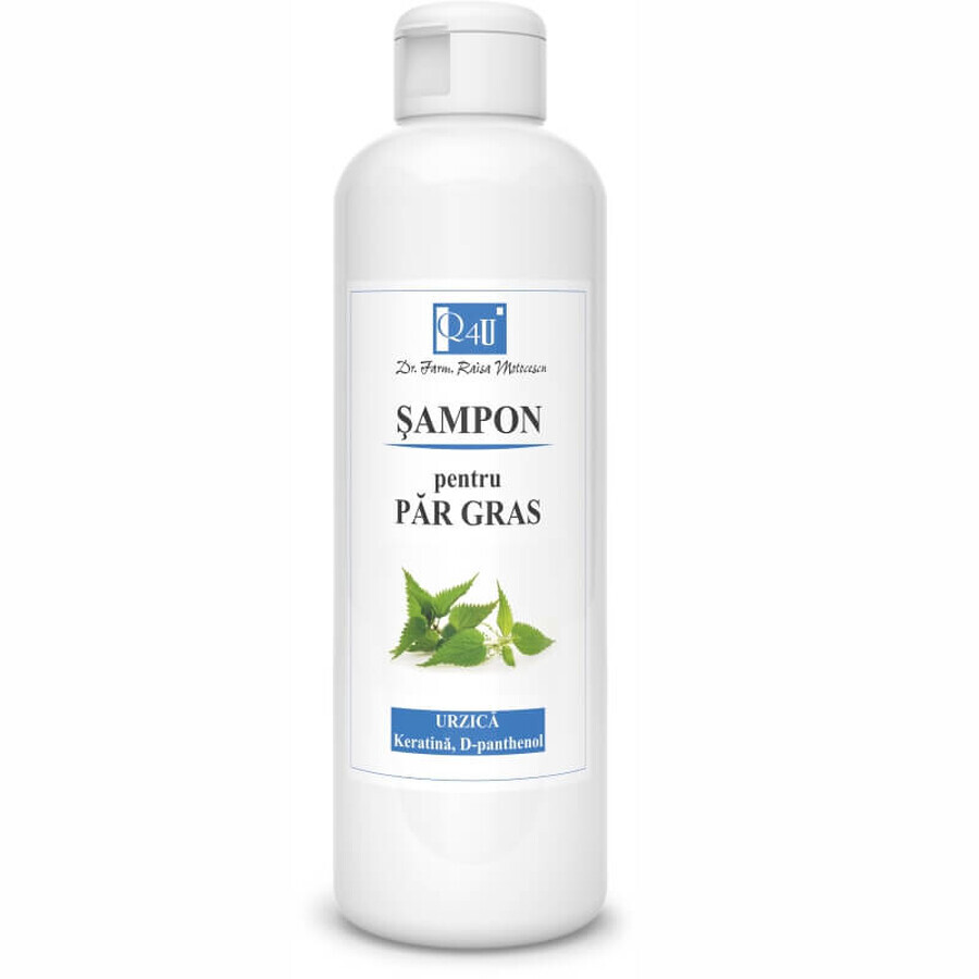 Sampon pentru par gras cu urzica Q4U, 200 ml, Tis Farmaceutic