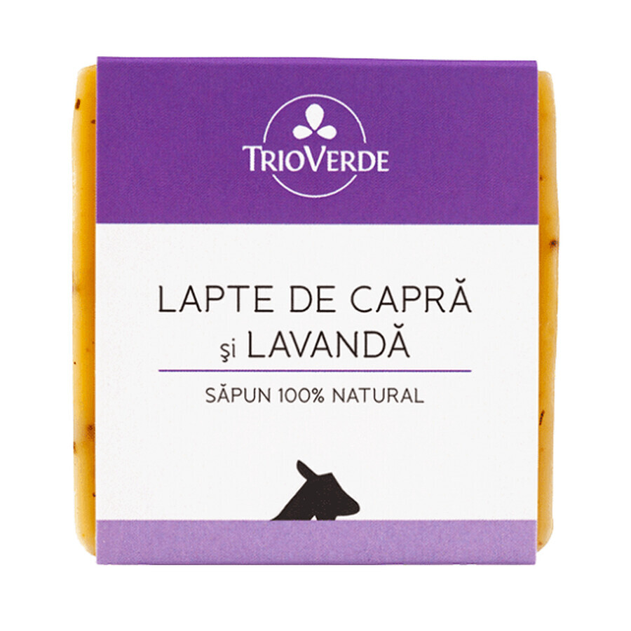 Sapone naturale al latte di capra e lavanda, 110 g, Green Trio