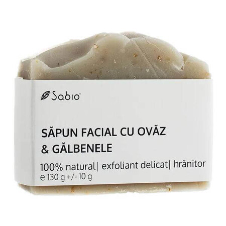 Natural facial soap with oats and marigold, 130 g, Sabio