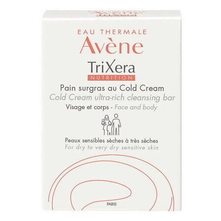 Sapun hidratant pentru piele sensibila si uscata Trixera Nutrition, 100 g, Avene