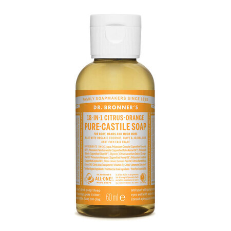 Sapun magic lichid 18in1 cu citrice pentru calatorii, 60 ml, Dr. Bronner's