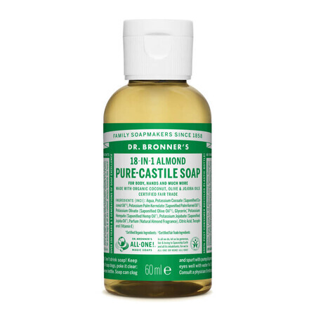 18in1 Travel Magic Flüssige Mandelseife, 60 ml, Dr. Bronner's