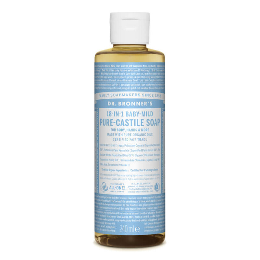 Dr. Bronner's 18in1 Geurvrije Vloeibare Magische Zeep voor Kinderen, 240 ml