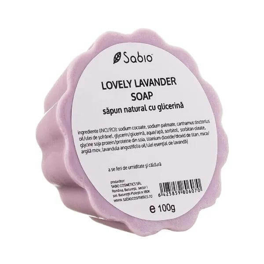 Săpun natural cu glicerina Lovely Lavender, 100 g, Sabio