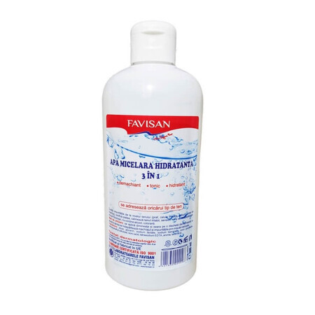 Eau micellaire hydratante 3 en 1 Favisan, 500 ml