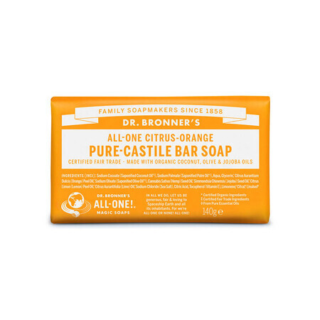 Savon solide Castilia Citrus, 140 g, Dr. Bronner's