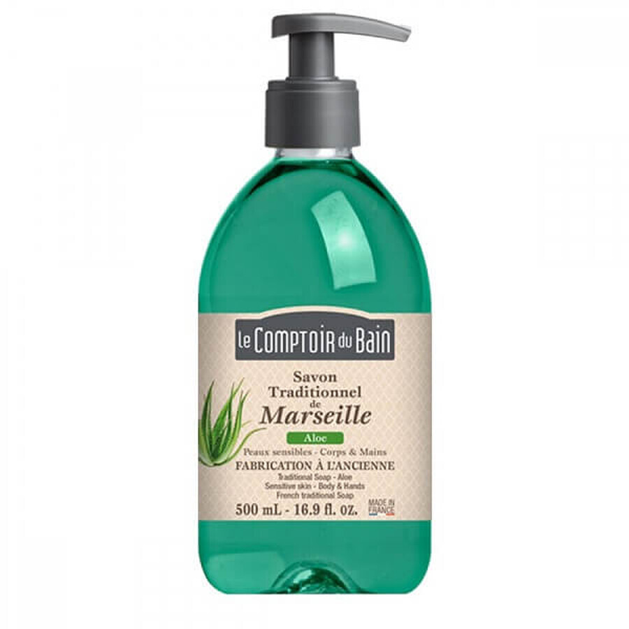 Jabón tradicional de Marsella con fragancia de Aloe, 500 ml, Le Comptoir du Bain