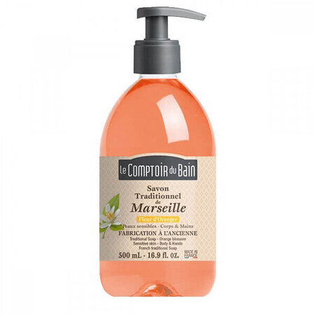 Traditionelle Marseiller Seife mit Orangenblütenduft, 500 ml, Le Comptoir du Bain