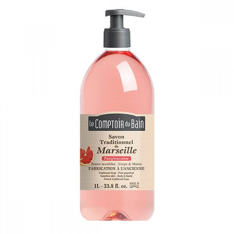 Traditionele Marseille-zeep met pompelmoesgeur, 1000 ml, Le Comptoir du Bain