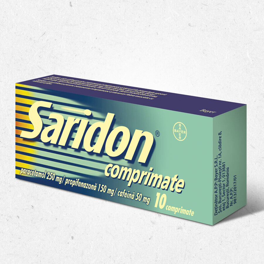 Saridon, 10 tablets, Bayer