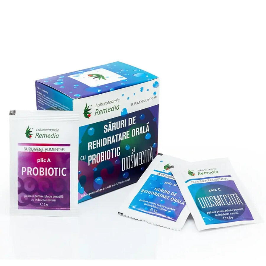 Rehydratiezout met probioticum, 20 zakjes, Remedia