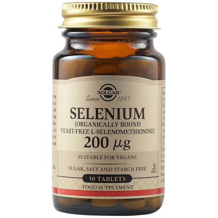 Selenium 200 mcg, 50 tablets, Solgar