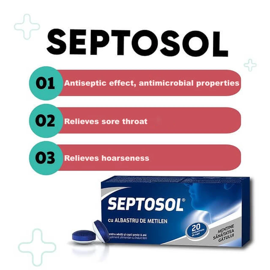Septosol with methylene blue, 20 tablets, Biofarm