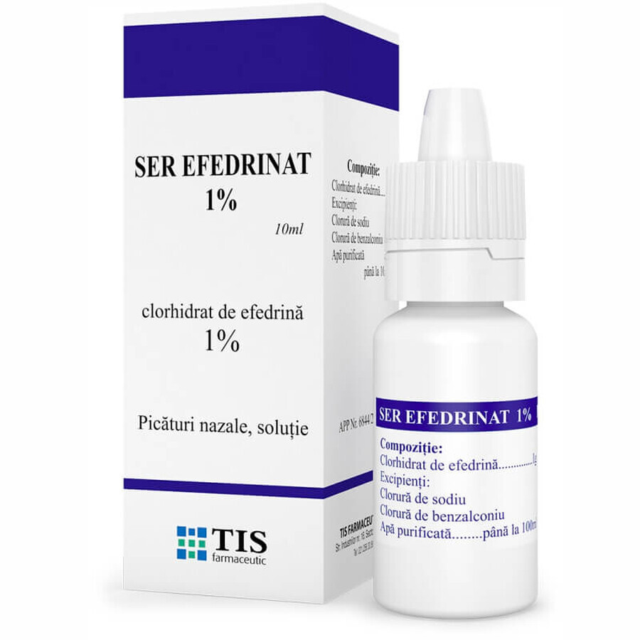 Efedrine serum neusdruppels 1%, 10 ml, Tis Pharmaceutical