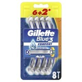 Gillette Blue 3 Comfort disposable razor with 3 blades, 6 + 2 pieces, P&amp;G