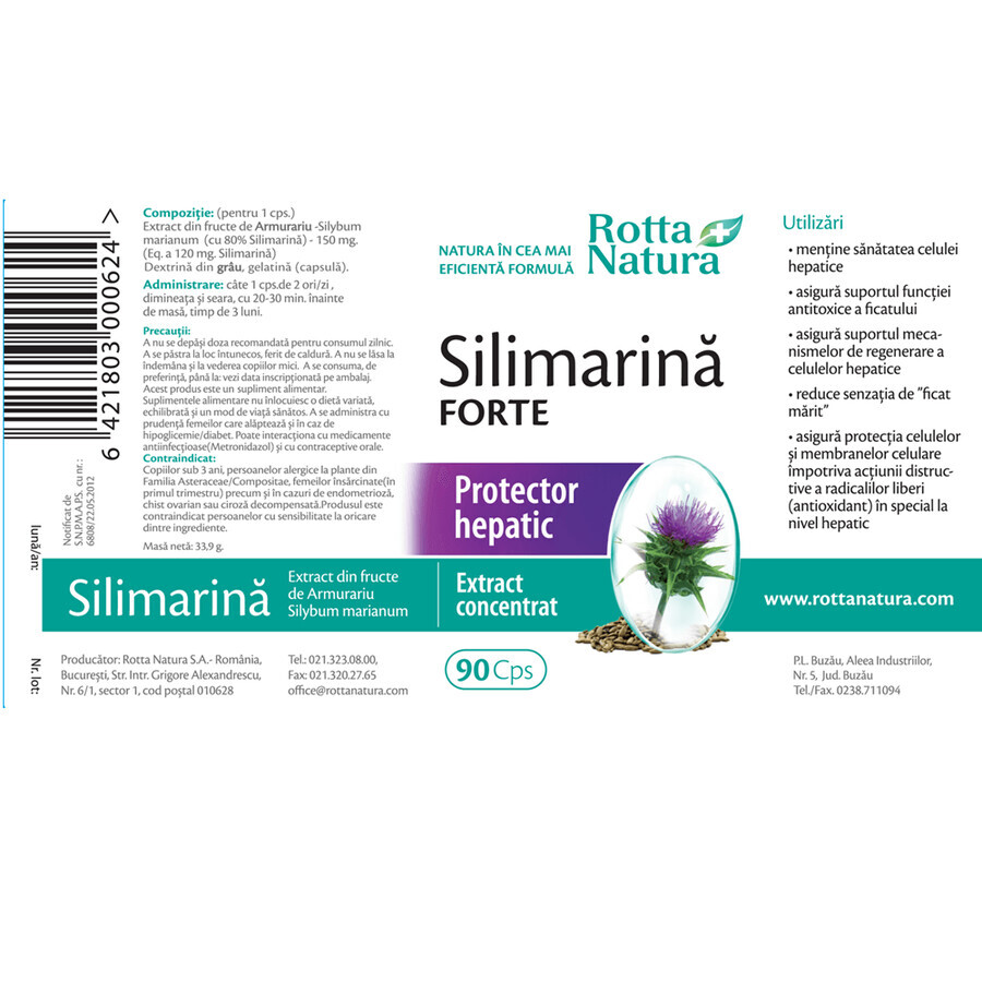 Silymarine Forte, 90 capsules, Rotta Natura