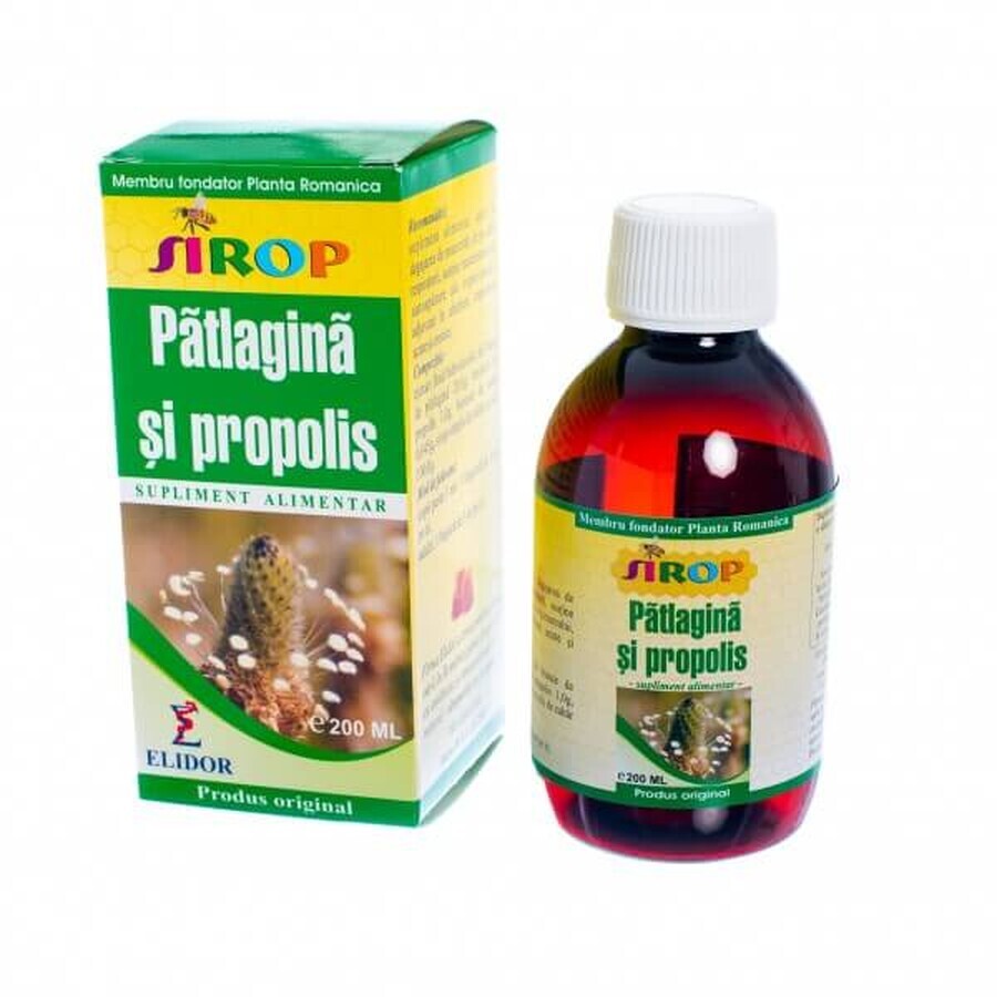 Syrup with patlagin and propolis, 200 ml, Elidor