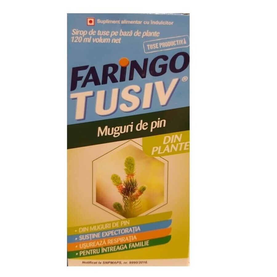 Cough syrup with pine buds, Faringo Tusiv, 120 ml, Therapy