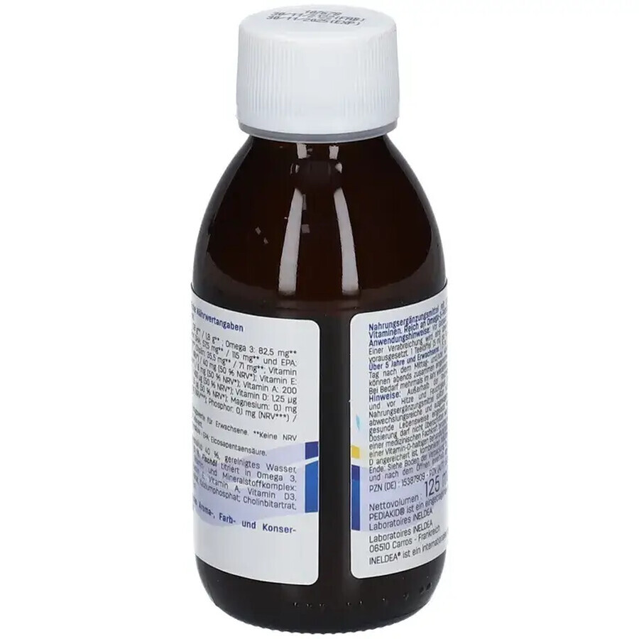 Sirop pour bébé Oméga 3 et Vitamine A,C,D,E au goût de cola, 125 ml, Pediakid