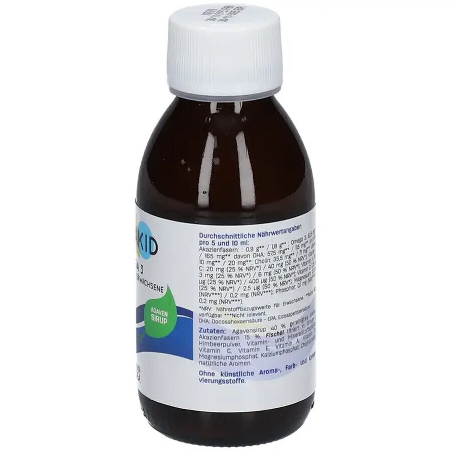 Sirop pour bébé Oméga 3 et Vitamine A,C,D,E au goût de cola, 125 ml, Pediakid